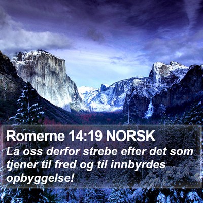 Romerne 14:19 NORSK Bible Verse Image