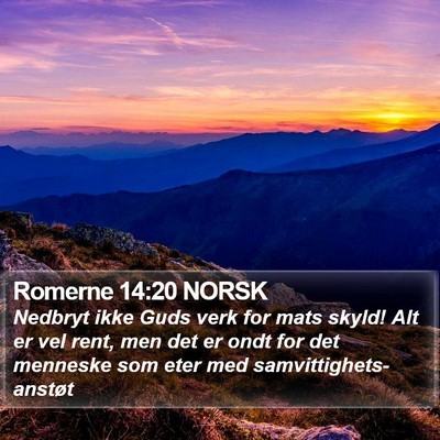 Romerne 14:20 NORSK Bible Verse Image