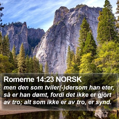 Romerne 14:23 NORSK Bible Verse Image