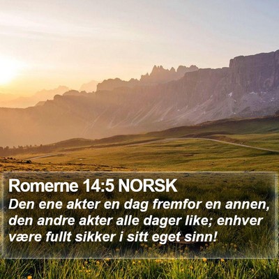 Romerne 14:5 NORSK Bible Verse Image