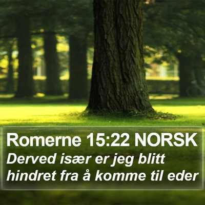 Romerne 15:22 NORSK Bible Verse Image