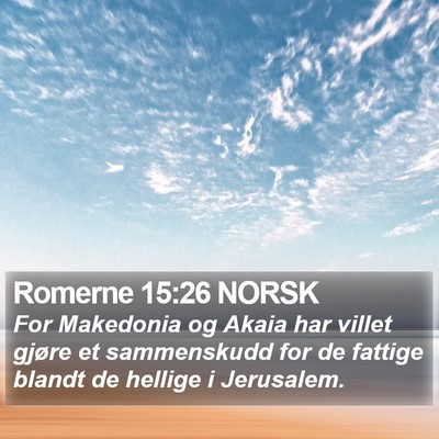 Romerne 15:26 NORSK Bible Verse Image