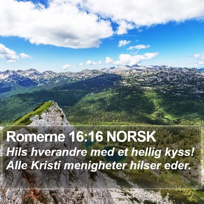 Romerne 16:16 NORSK Bible Verse Image