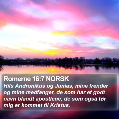 Romerne 16:7 NORSK Bible Verse Image