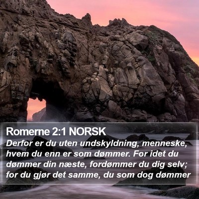 Romerne 2:1 NORSK Bible Verse Image