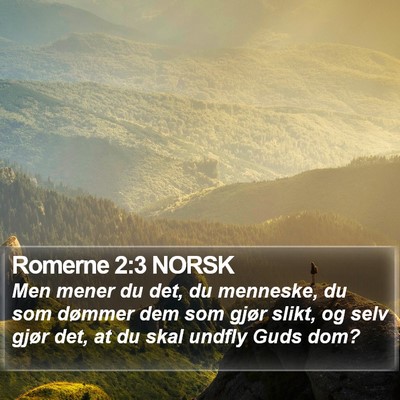 Romerne 2:3 NORSK Bible Verse Image