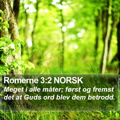 Romerne 3:2 NORSK Bible Verse Image