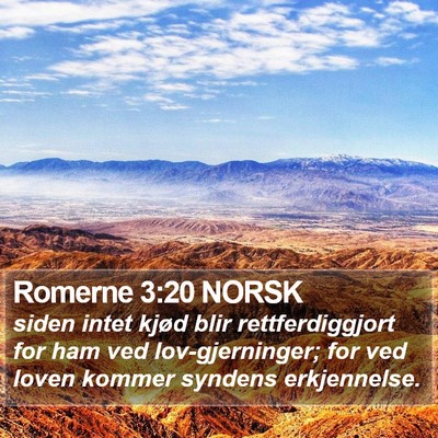 Romerne 3:20 NORSK Bible Verse Image