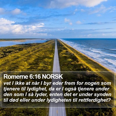 Romerne 6:16 NORSK Bible Verse Image