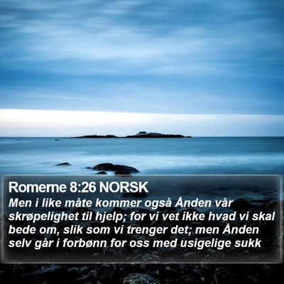 Romerne 8:26 NORSK Bible Verse Image