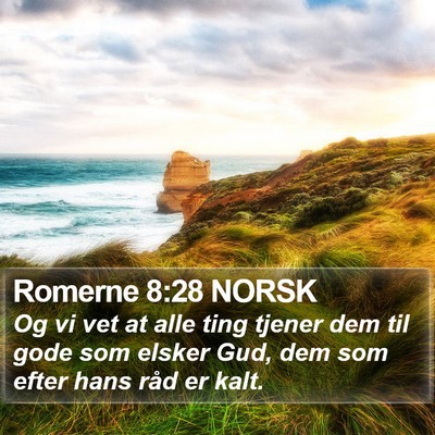Romerne 8:28 NORSK Bible Verse Image