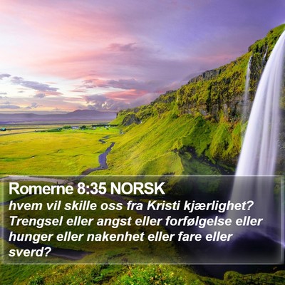 Romerne 8:35 NORSK Bible Verse Image