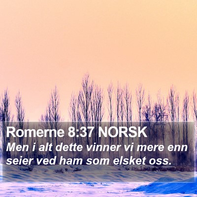 Romerne 8:37 NORSK Bible Verse Image