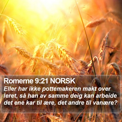 Romerne 9:21 NORSK Bible Verse Image