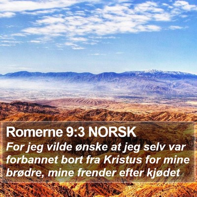Romerne 9:3 NORSK Bible Verse Image
