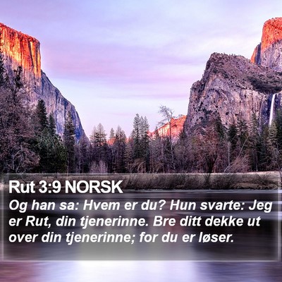 Rut 3:9 NORSK Bible Verse Image
