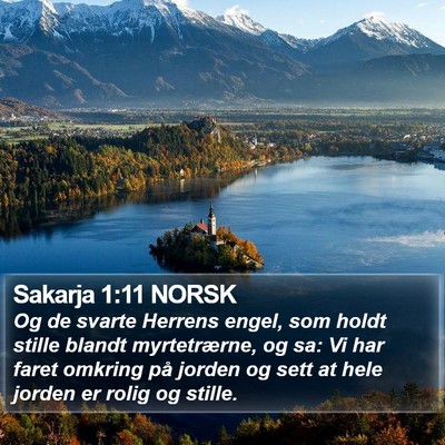 Sakarja 1:11 NORSK Bible Verse Image