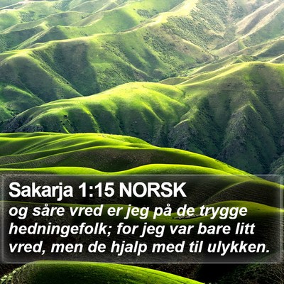 Sakarja 1:15 NORSK Bible Verse Image