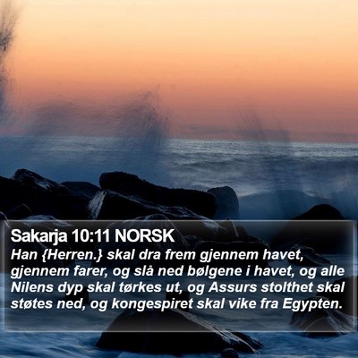 Sakarja 10:11 NORSK Bible Verse Image