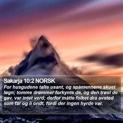 Sakarja 10:2 NORSK Bible Verse Image