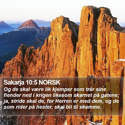 Sakarja 10:5 NORSK Bible Verse Image