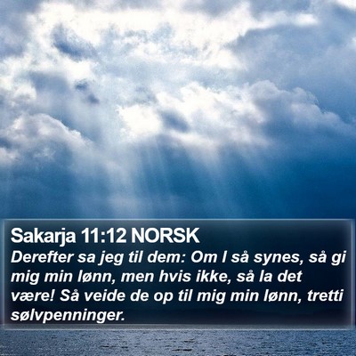 Sakarja 11:12 NORSK Bible Verse Image