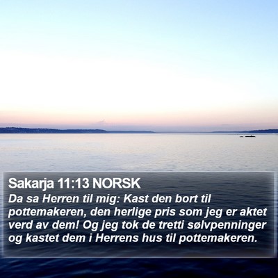 Sakarja 11:13 NORSK Bible Verse Image