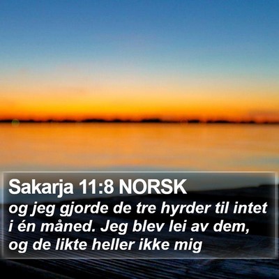 Sakarja 11:8 NORSK Bible Verse Image