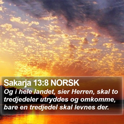 Sakarja 13:8 NORSK Bible Verse Image