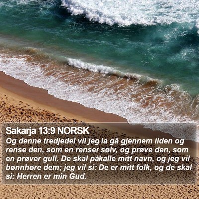 Sakarja 13:9 NORSK Bible Verse Image
