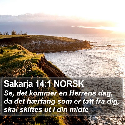Sakarja 14:1 NORSK Bible Verse Image