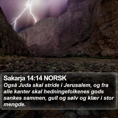 Sakarja 14:14 NORSK Bible Verse Image