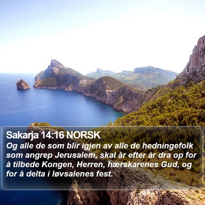 Sakarja 14:16 NORSK Bible Verse Image