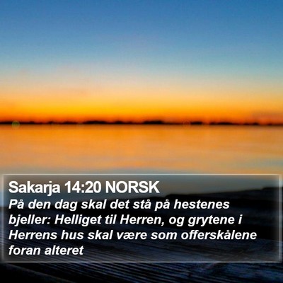 Sakarja 14:20 NORSK Bible Verse Image