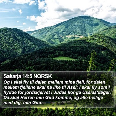 Sakarja 14:5 NORSK Bible Verse Image