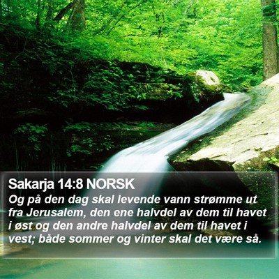 Sakarja 14:8 NORSK Bible Verse Image