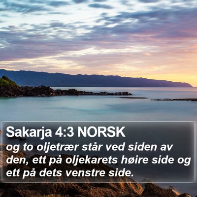 Sakarja 4:3 NORSK Bible Verse Image