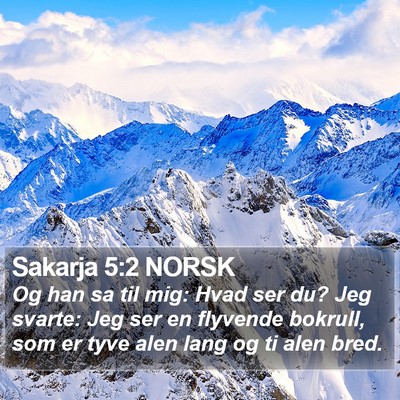 Sakarja 5:2 NORSK Bible Verse Image