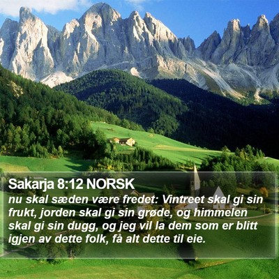 Sakarja 8:12 NORSK Bible Verse Image