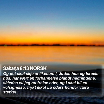 Sakarja 8:13 NORSK Bible Verse Image