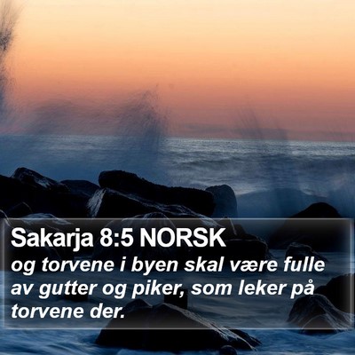Sakarja 8:5 NORSK Bible Verse Image