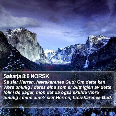 Sakarja 8:6 NORSK Bible Verse Image