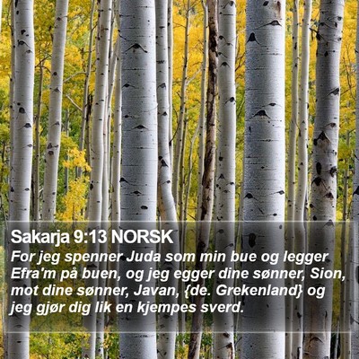 Sakarja 9:13 NORSK Bible Verse Image