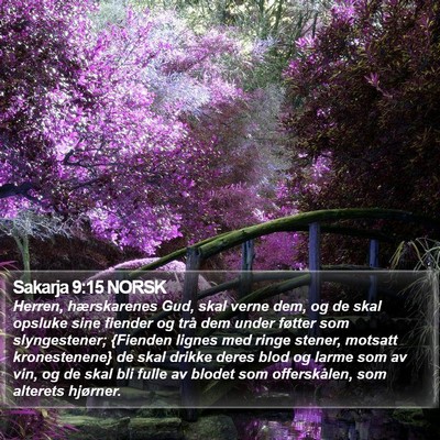 Sakarja 9:15 NORSK Bible Verse Image