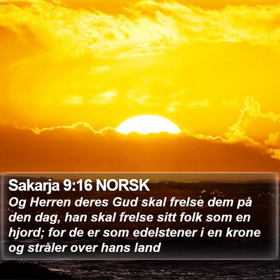 Sakarja 9:16 NORSK Bible Verse Image