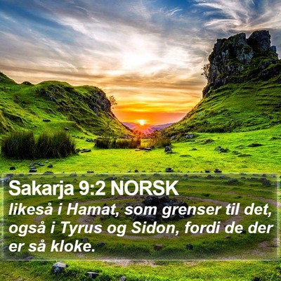 Sakarja 9:2 NORSK Bible Verse Image