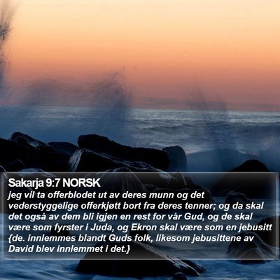 Sakarja 9:7 NORSK Bible Verse Image