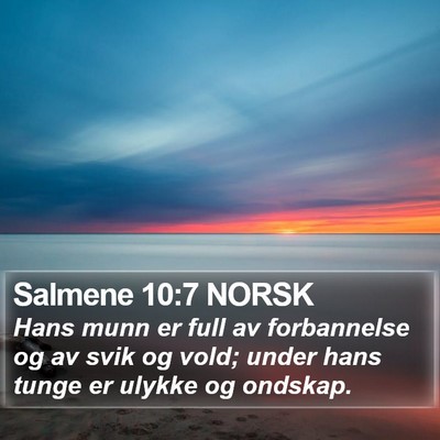 Salmene 10:7 NORSK Bible Verse Image