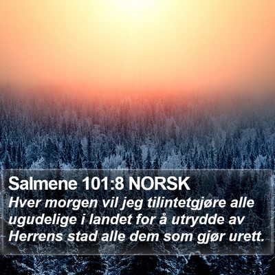Salmene 101:8 NORSK Bible Verse Image