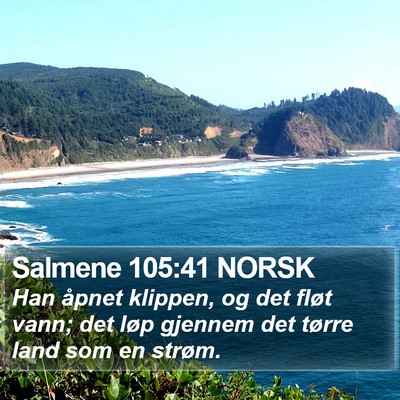 Salmene 105:41 NORSK Bible Verse Image
